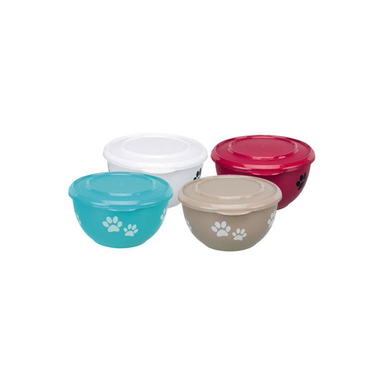 Stainless Steel Bowl With Plastic Lid 0.9 L/ 15 Cm Trixie - blue