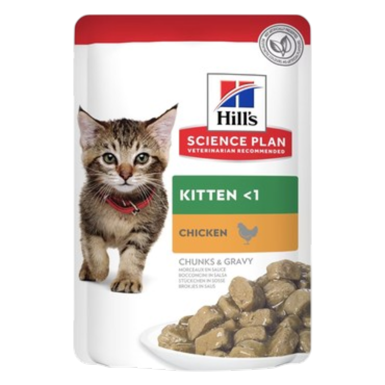 Kittens  - Chicken Chunks in Gravy 85 g Wet Food Hill's - Carton 12 Pcs