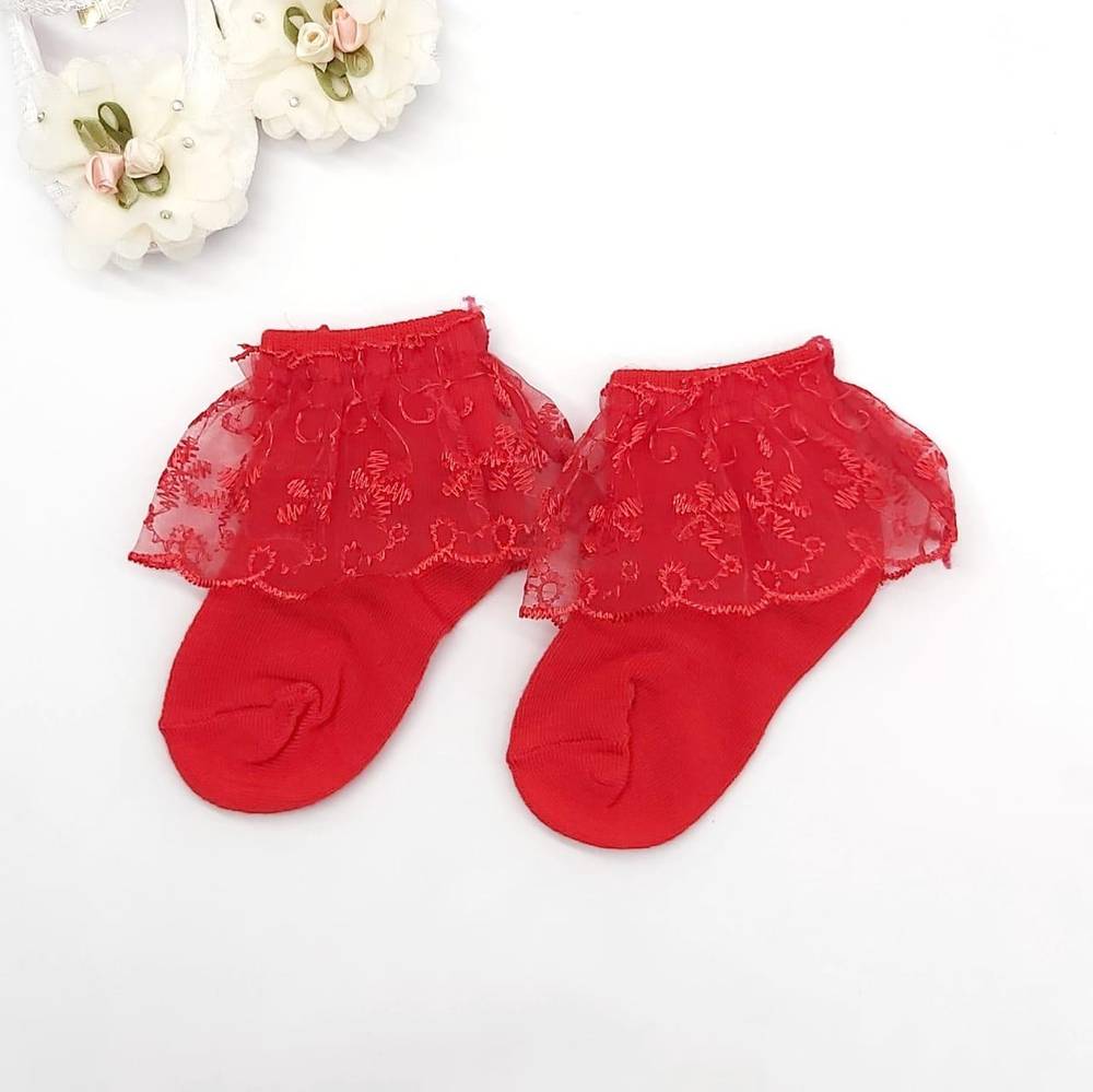 جوارب للأطفال - زوجين لون احمر