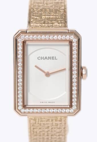 ساعة شانيل 2023 Boy-Friend Tweed 18K Gold & Diamonds Watch
