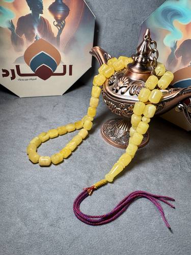 سبحة كهرمان طبيعي مبرقع