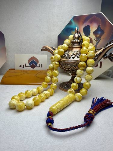 سبحة تراب كهرمان(كهرب كبس)