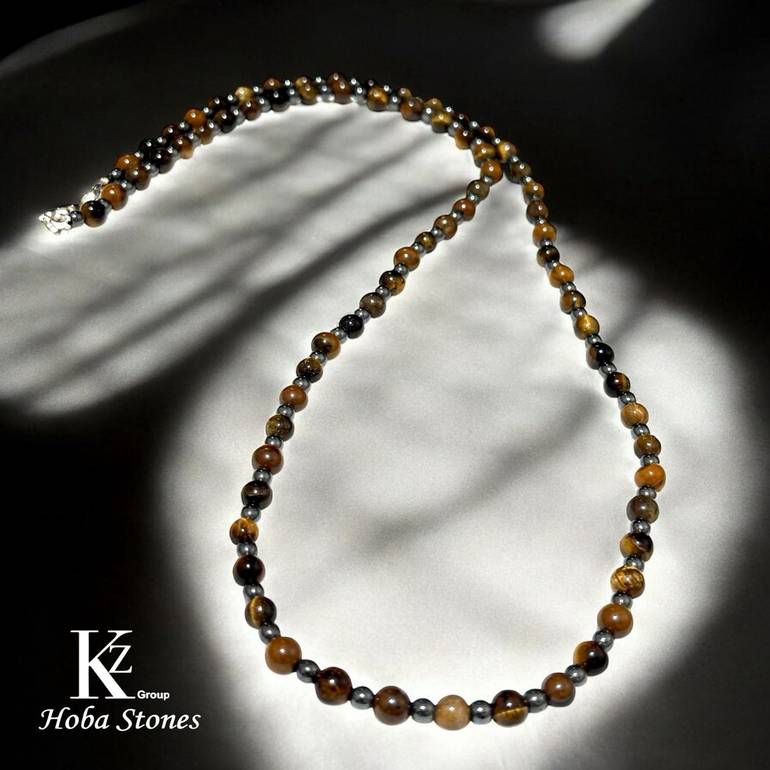 Necklace Tiger eye with Hematite 