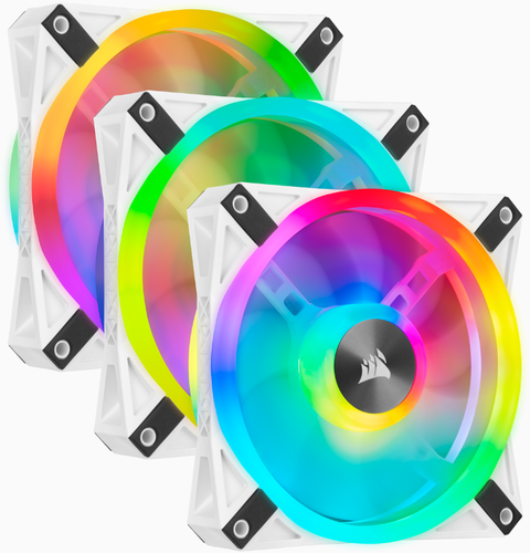 QL120 RGB 120mm White  طقم مراوح 3 حبات ابيض