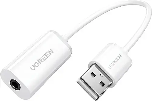 كابل يوجرين USB A إلى 3.5 مم AUX (أبيض) 30712
