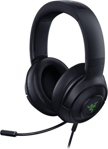 سماعة ريزير Razer Kraken V3 X Wired USB Gaming Headset: Lightweight Build - Triforce 40mm Drivers - HyperClear Cardioid Mic - 7.1 Surround Sound - Chroma RGB Lighting - Black