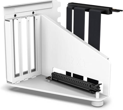 NZXT مجموعة تركيب وحدة معالجة الرسومات الجرافيكية العمودية AB-RH175-B1-175 ملم بمنفذ PCIe 4.0 × 16 - حامل وحدة معالجة الرسومات الجرافيكية - دعامة ستيل متينة - ابيض