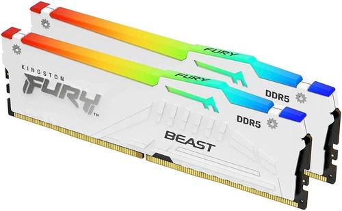  رام أبيض Kingston FURY Beast Black RGB 32GB (2x16GB) 6000MT/s DDR5 CL30 DIMM Desktop Gaming Memory Kit of 2