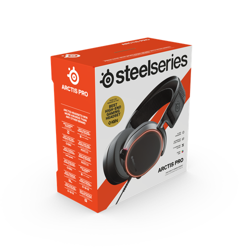 سماعات SteelSeries Arctis Pro High Fidelity Gaming Headset - Hi-Res Speaker Drivers - DTS Headphone: X v2.0 Surround for PC, Black 