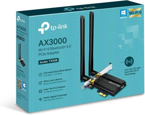 كرت شبكة  TP-Link AX3000 PCIe WiFi 6 , Bluetooth 5.0