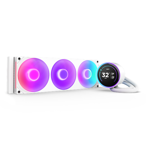  مبرد NZXT Kraken Elite White 360 RGB - AIO CPU Liquid Cooler - 360mm Radiator - F360 RGB Core Fan - Customizable 2.72