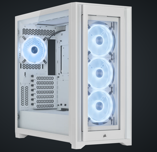 صندوق أبيض Corsair iCUE 5000X RGB QL Edition – Mid-Tower – 4x QL120 Fans