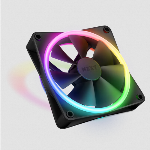 مروحة حبة من NZXT Hs أسود NZXT F120 RGB Duo - 120mm Dual-Sided RGB Fan – 20 Individually Addressable LEDs – Balanced Airflow and Static Pressure – Black