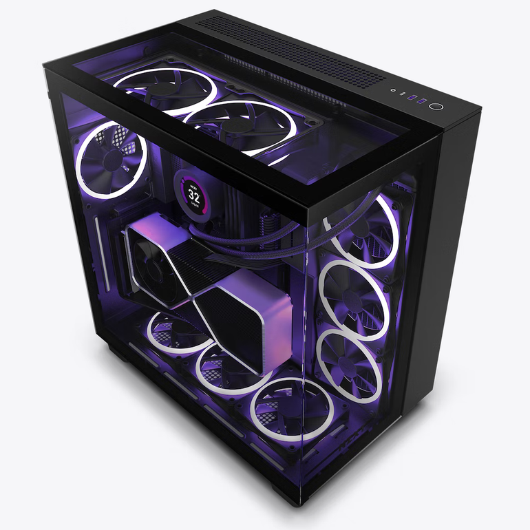  H9 Elite  Premium Dual-Chamber Mid-Tower Airflow Case صندوق أسود