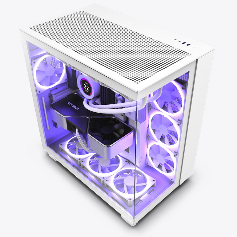 H9 Flow  Dual-Chamber Mid-Tower Airflow Case صندوق  أبيض