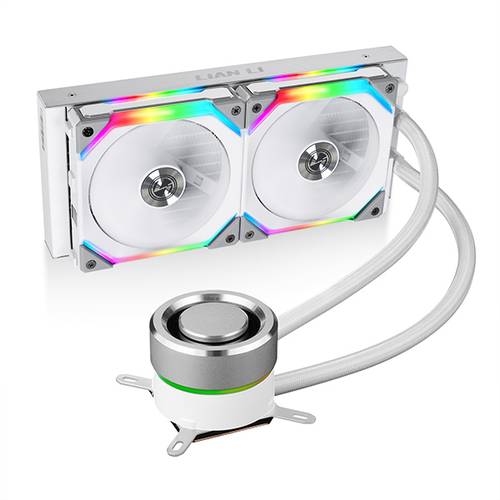 مبردLian Li GALAHAD AIO240 RGB White- Dual 120mm Addressable RGB FANS AIO CPU Liquid Cooler - GA240A