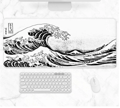 900x400x2 mm Mousepad Black & White Japan