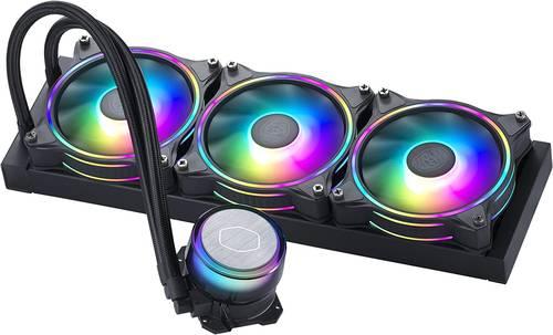 مبرد معالجMasterLiquid ML360 Illusion Black Edition CPU Liquid Cooler, AIO Water Cooling System, 3 x 120mm RGB Halo Fans, 360mm Radiator Compatible with AMD Ryzen/Intel LGA1700*/1200/115X