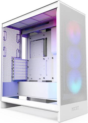 صندوق أبيض NZXT H7 Flow RGB (2024) – Mid-Tower ATX – 360mm RGB Fan – GPU Cooling Support
