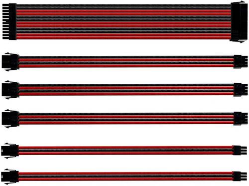  Cooler Master Sleeved Extension Cable Kit - Universal ATX Power Supply Extension Cables with Colored Sleeving, Red/Black 