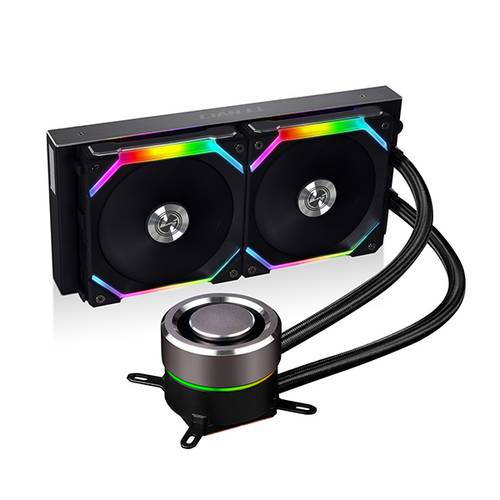 مبردLian Li Galahad AIO240 RGB Black Dual 120mm Addressable RGB Fans AIO CPU Liquid Cooler - GA240B (Galahad AIO 240 Black)