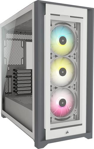 صندوق أبيض Corsair iCUE 5000X RGB – Mid-Tower – Tempered Glass