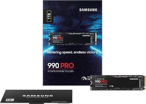 تخزين SAMSUNG 990 PRO SSD 1TB PCIe 4.0 NVMe Gen 4 Gaming M.2 Internal Solid State Hard Drive Memory Card, Maximum Speed, Thermal Control, MZ-V8P1T0B   m.2 1tb samsung 990 pro