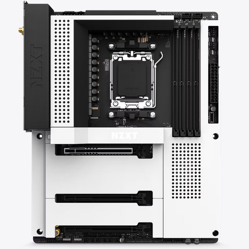   NZXT N7 B650E - N7-B65XT-W1 - AMD B650 chipset (Supports AMD 7000 Series CPUs) - ATX Gaming Motherboard - Integrated Rear I/O Shield - اللوحة الام