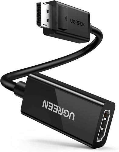 محول منفذ عرض الى HDMI 4 كيه 60 هرتز ذكر الي انثى لمعالجة البيانات الى HDMI كيبل شاشة عرض فيديو للكمبيوتر HD، أسود