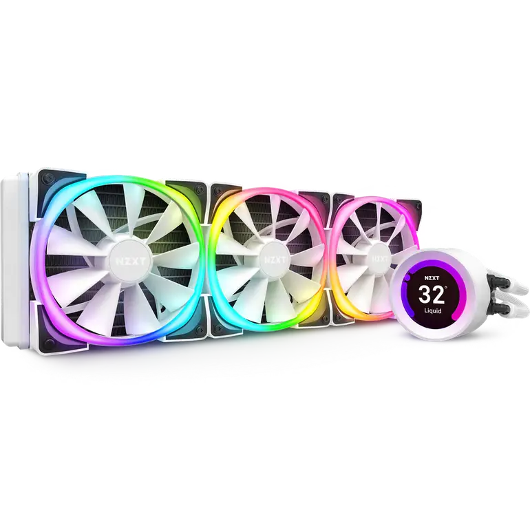 مبرد أبيض NZXT Kraken Z73 RGB 360mm - RL-KRZ73-RW - AIO RGB CPU Liquid Cooler - Customizable LCD Display White