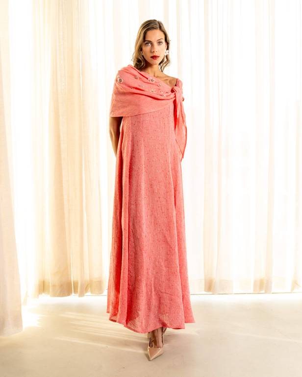 Linen Off Shoulder Dress