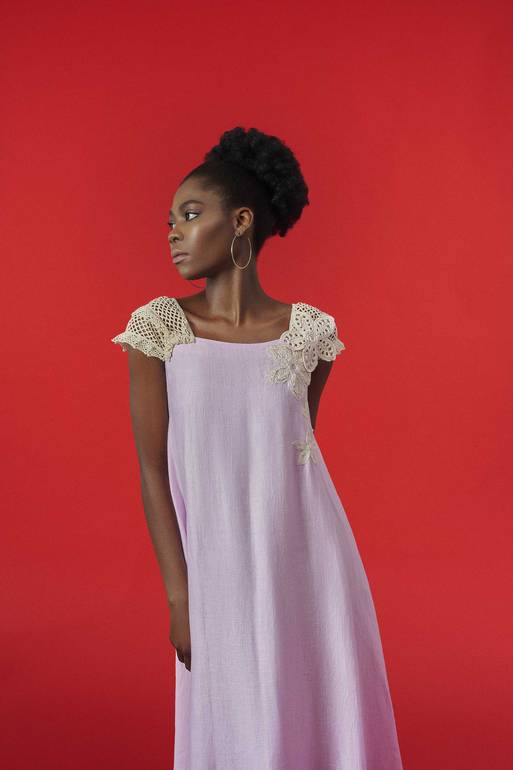 Woven stitch threads on Shoulder Dress 