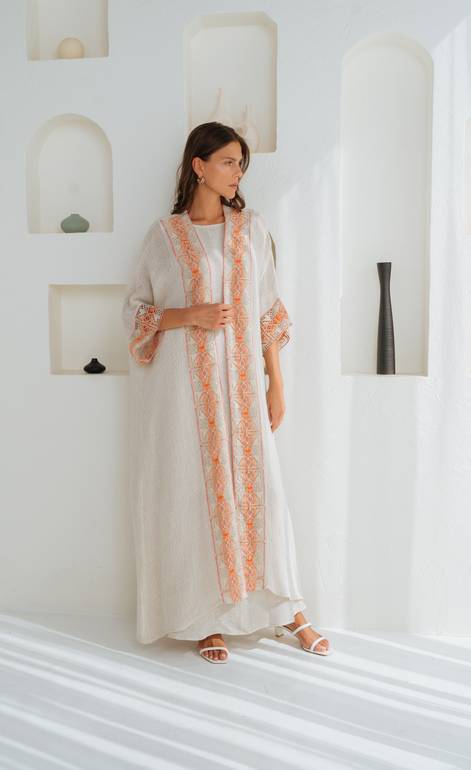 Abaya and Dress Set with Lace