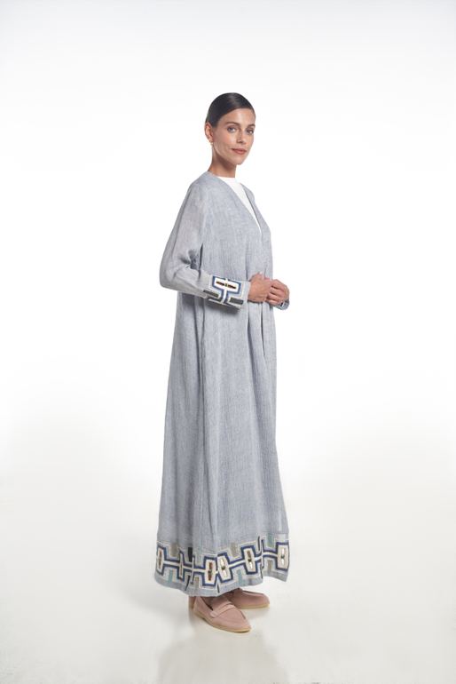 Beaded and Threads on Sleeves Abaya