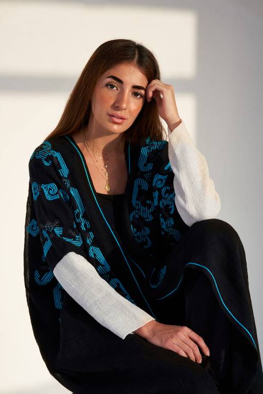Back And Front Embroidery Bisht Abaya