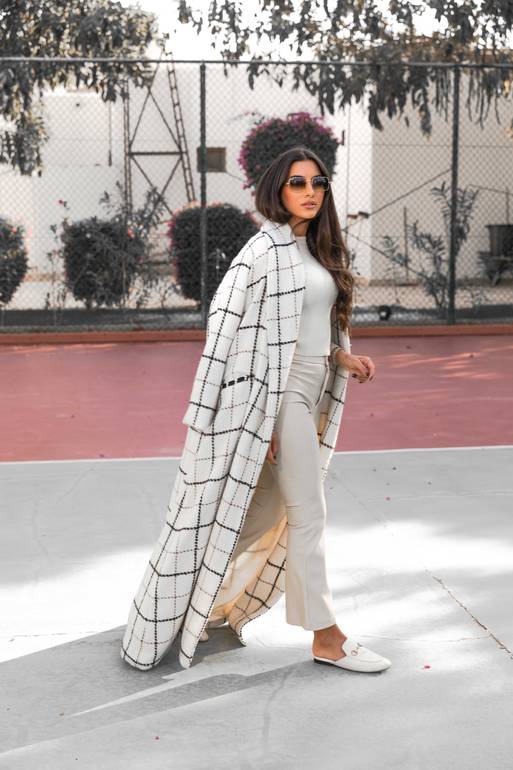 Checkered Coat Abaya