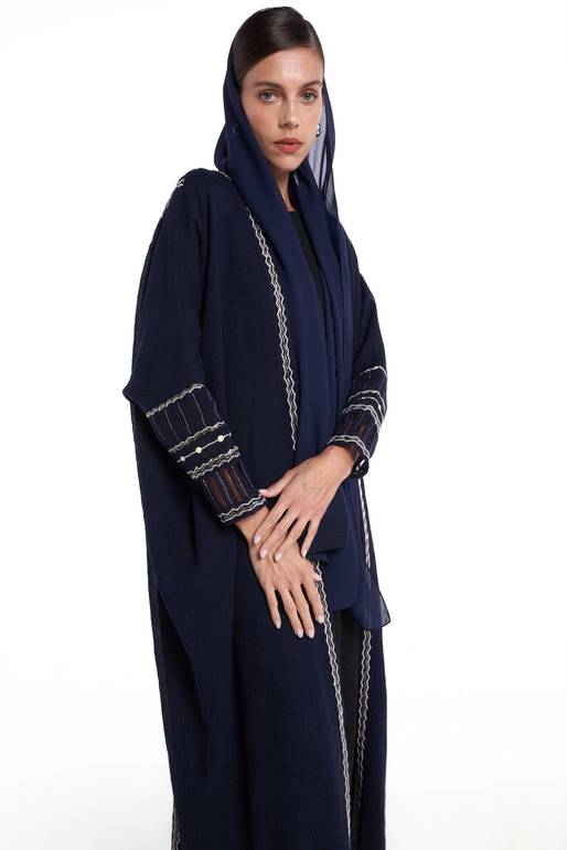 Black Embroidery Bisht