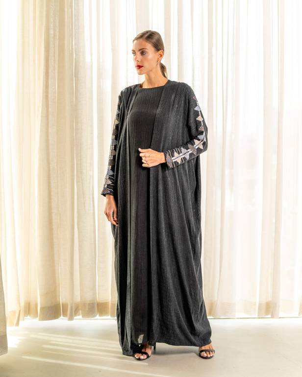 Black Bisht with embroidery