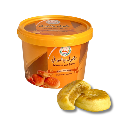 Maamoul with toffee in a plastic pail of 550 grams