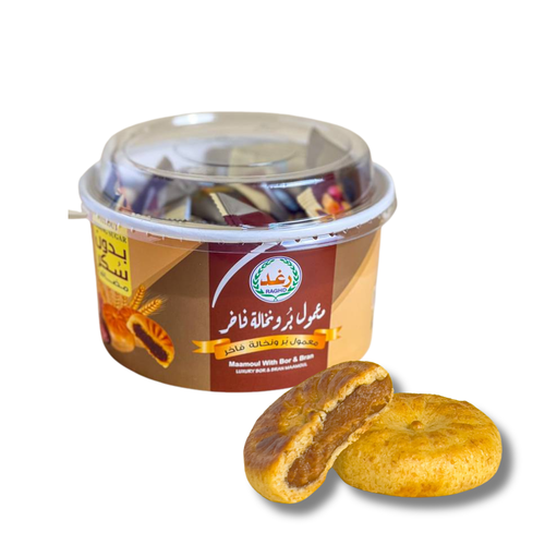 Maamoul wheat and bran luxurious no sugar added round packaging with transparent cover paper 350 grams
