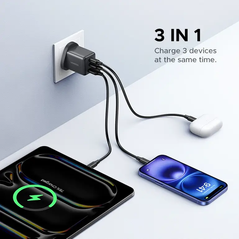 【UK Plug】UGREEN 20W 30W GaN Charger Mini PD 3.0 USB C Phone Charger For iPhone 16 15 14 Pro Samsung S25 Xiaomi Tablet iPad Air