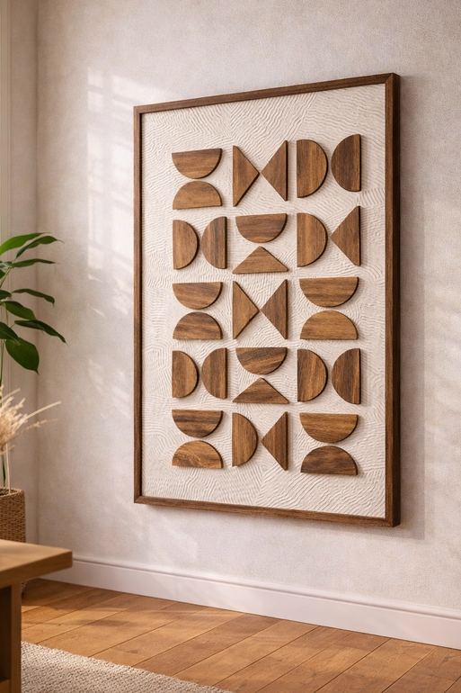 لوحة جدارية بتصميم هندسي عصري وأنيق