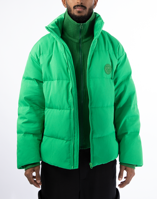 Highneck Green Puffer Jacket