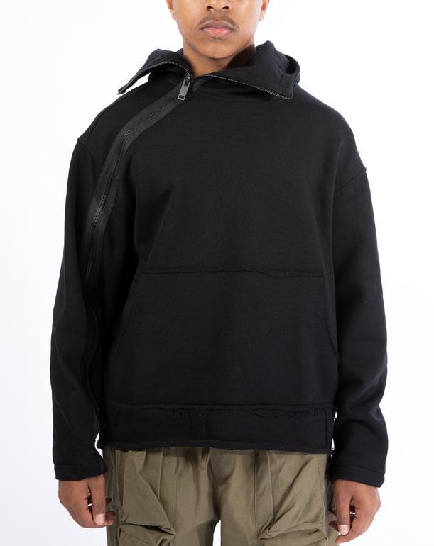 V RO - Black high neck hoodie
