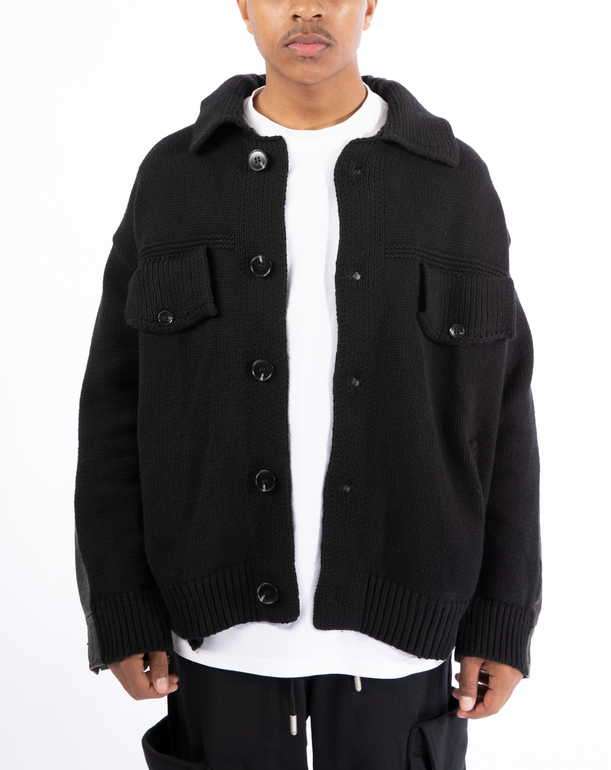 Denim wool jacket black