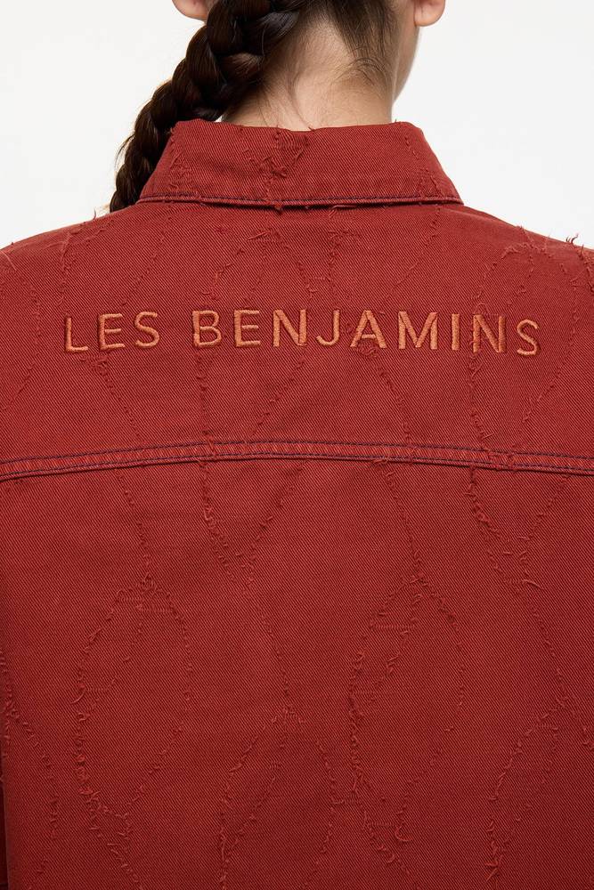 قميص جينز - تطريز خلفي - قميص نسائي - Les Benjamins - تركي أصلي