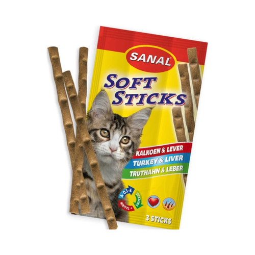 Sanal Trukey & Liver Soft Sticks for Cats 3x15g #387143