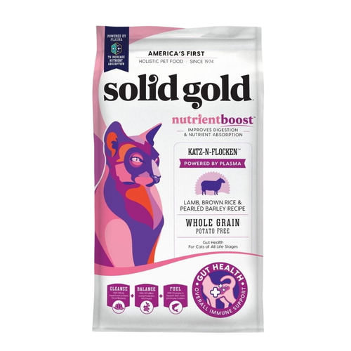 Solid Gold Katz N Flocken Lamb & Brown Rice Recipe with Pearled Barley Whole Grain for Cats