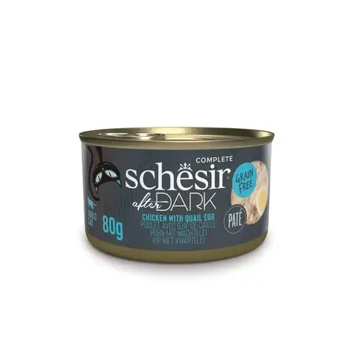 Schesir Can After Dark Complete Pate Chicken & Quail Egg for Cats 80g