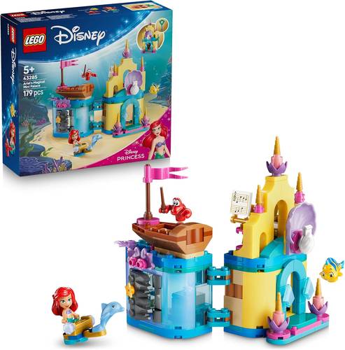 ليغو Disney Princess‏ قصر أرييل السحري الصغير، لعبة بناء للأطفال بعمر ٥ سنوات وأكثر، لعبة حورية البحر الصغيرة مع ٣ شخصيات، قلعة مبنية بمكعبات ليغو، هدية ديزني للأطفال (١٧٩ قطعة) 43285